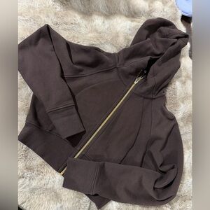 Lululemon Scuba Full-Zip Cropped Hoodie Espresso